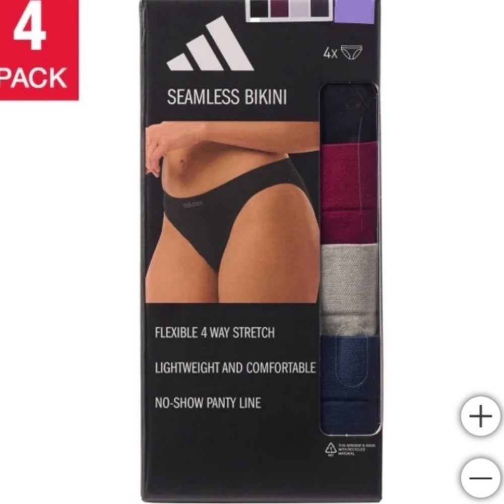 NWT Adidas Ladies’ Seamless Bikini underwear , 4-pack M